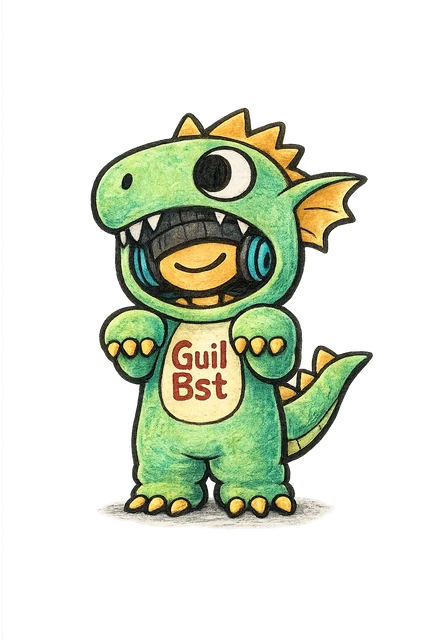 ドラゴンの着ぐるみを着たPK Guildの案内係
