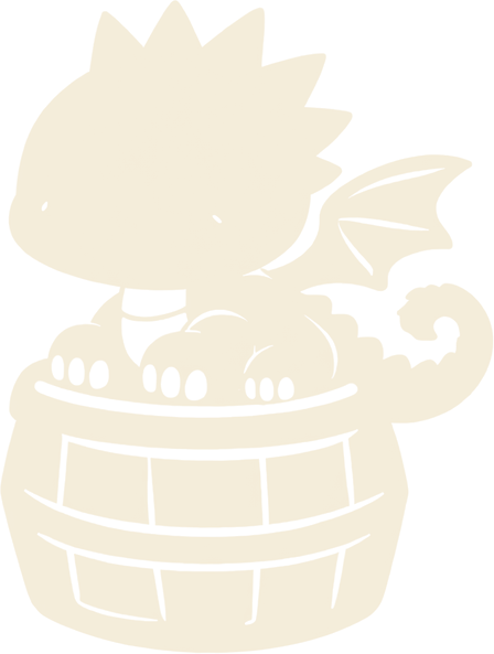 PK Guildのロゴ(樽ドラゴン・ちび)