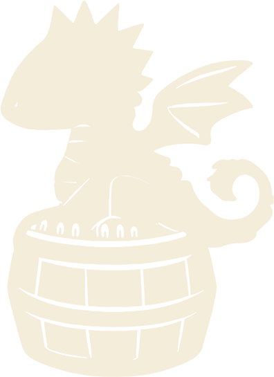 PK Guildのロゴ(樽ドラゴン・横顔)